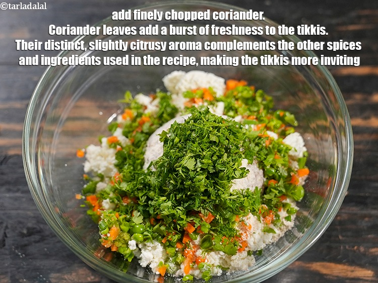 Step 9 – Add 2 tbsp finely&nbsp;<a href="https://www.tarladalal.com/glossary-chopped-coriander-783i">chopped coriander (dhania)</a>. Coriander leaves add a burst of freshness to …