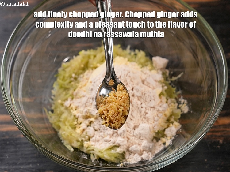 Step 9 – Add 1 tsp finely <a href="https://www.tarladalal.com/glossary-chopped-ginger-786i">chopped ginger (adrak)</a>. Chopped ginger adds complexity and a pleasant …
