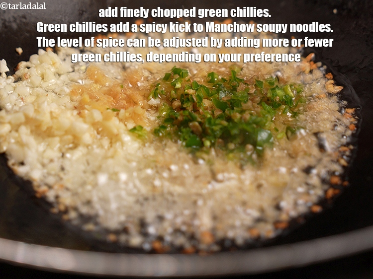Step 9 – Add 1 tsp finely chopped <a href="https://www.tarladalal.com/glossary-green-chillies-hari-mirch-331i">green chillies</a>. Green chillies add a spicy kick to …