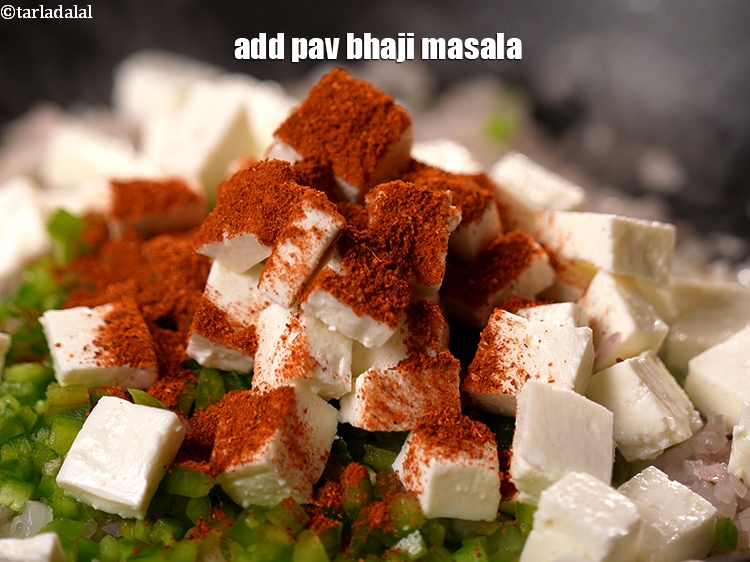 Step 9 – Add 2 tsp <a href="https://www.tarladalal.com/glossary-pav-bhaji-masala-298i">pav bhaji masala</a>.&nbsp;
