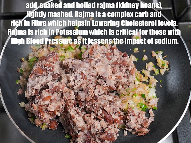Step 9 – Add 1 cup soaked and <a href="https://www.tarladalal.com/glossary-boiled-rajma-1341i">boiled rajma (kidney beans)</a>, lightly mashed.&nbsp;<a href="https://www.tarladalal.com/recipes-using-rajma-197">Rajma</a> is a …