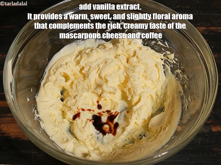 Step 9 – Add 1 tsp <a href="https://www.tarladalal.com/glossary-vanilla-extract-1248i">vanilla extract</a>. It provides a warm, sweet, and slightly floral aroma …