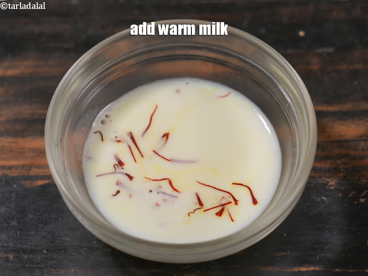 Step 9 – Add 2 tbsp warm milk.