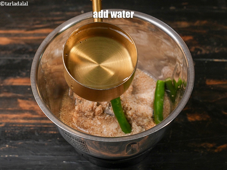 Step 9 – Add &frac14; cup water.