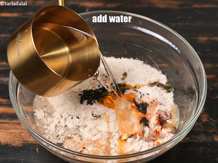 Step 9 – Add &frac34; cup water.