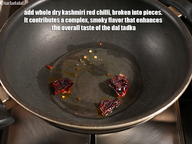 Step 9 – Add 1 <a href="https://www.tarladalal.com/glossary-whole-dry-kashmiri-red-chillies-kashmiri-mirch-kashmiri-lal-mirch-332i">whole dry kashmiri red chilli</a>, broken into pieces. It contributes a complex, …