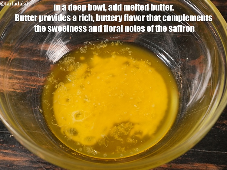 Step 9 – In a deep bowl, add &frac12; cup&nbsp;<a href="https://www.tarladalal.com/glossary-melted-butter-1941i">melted butter</a>. Butter provides a rich, buttery flavor …