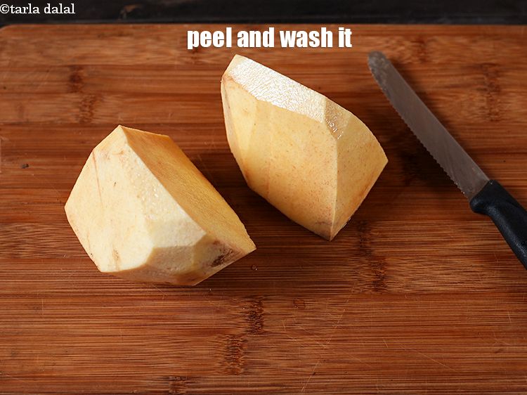 Step 9 – Peel the skin and wash it thoroughly.