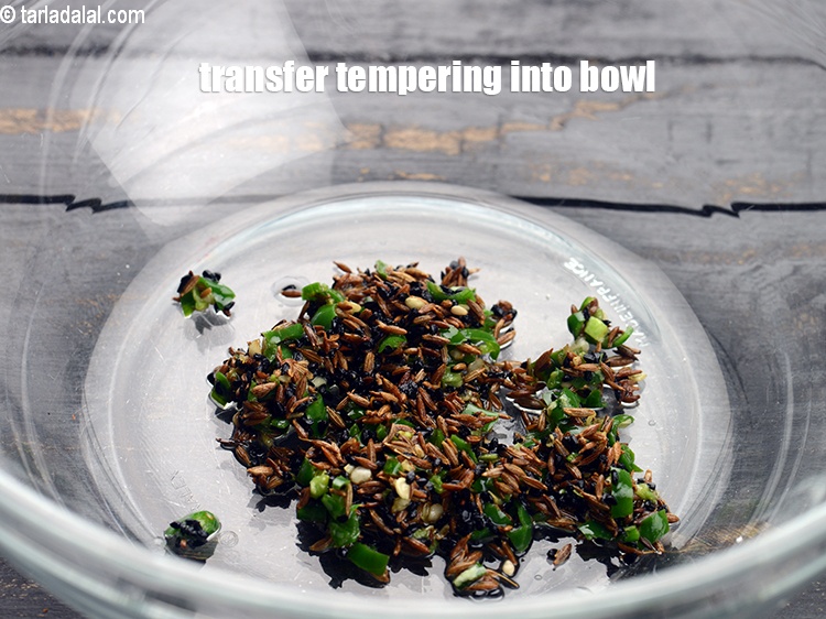 Step 9 – Transfer the tempering into a bowl.