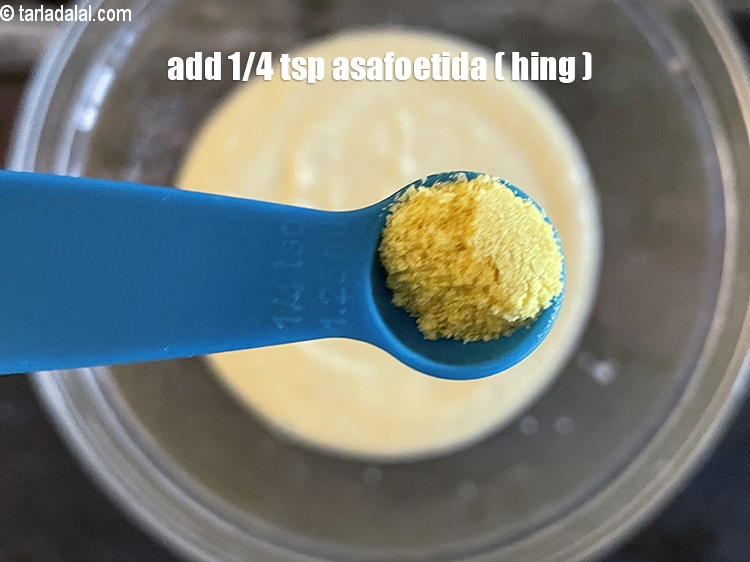 Step 17 – Add 1/4 tsp&nbsp;<a href="glossary-asafoetida-hing-113i">asafoetida (hing)</a>.