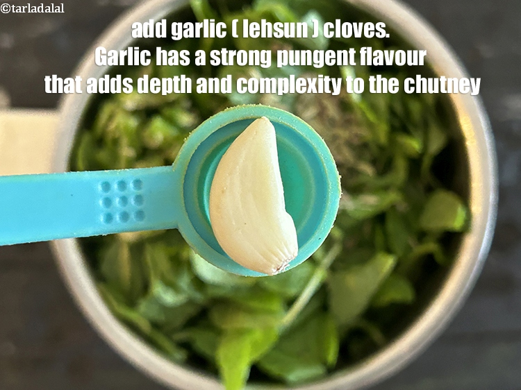 Step 19 – Add&nbsp;<meta charset="UTF-8" />1&nbsp;clove of&nbsp;<a href="glossary-garlic-lehsun-lahsun-348i">garlic (lehsun)</a>.&nbsp;Garlic has a strong, pungent flavor that adds depth and …