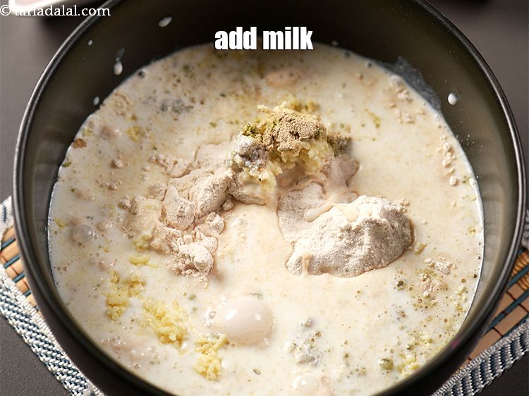 Step 15 – Add 1 cup milk.