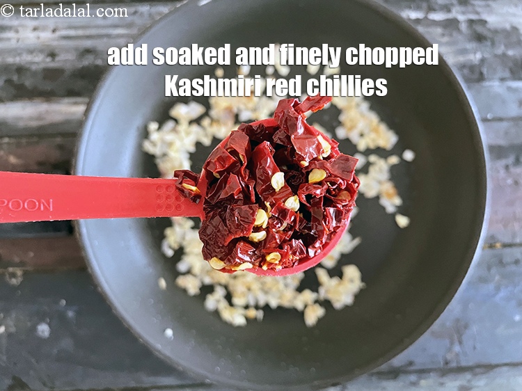 Step 9 – Add&nbsp;<meta charset="UTF-8" />2&nbsp;<a href="glossary-whole-dry-kashmiri-red-chillies-kashmiri-mirch-kashmiri-lal-mirch-332i">whole dry kashmiri red chillies</a>&nbsp;, soaked and finely chopped. 2 Kashmiri red …