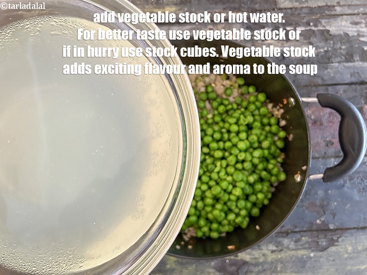 Step 24 – Add 3 cups of&nbsp;<a href="https://www.tarladalal.com/basic-vegetable-stock-38556r">vegetable stock</a>&nbsp;or&nbsp;&nbsp;hot water. For better taste use&nbsp;<a href="https://www.tarladalal.com/basic-vegetable-stock-38556r">vegetable stock</a>&nbsp;or if in …