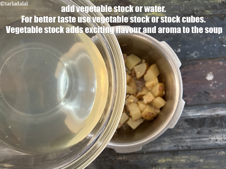 Step 25 – Add 2&nbsp;cups&nbsp;<a href="vegetable-stock-38556r">vegetable stock</a>.&nbsp;For better taste use&nbsp;<a href="https://www.tarladalal.com/basic-vegetable-stock-38556r">vegetable stock</a>&nbsp;or if in hurry then use&nbsp;<a href="https://www.tarladalal.com/glossary-bouillon-cubes-stock-cubes-1572i">stock …