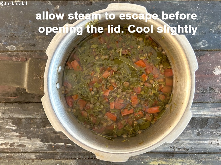 Step 17 – Allow the steam to escape before opening the lid. Cool slightly.