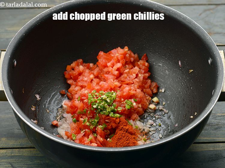 Step 14 – Add 1 1/2 tsp&nbsp;finely&nbsp;<a href="https://www.tarladalal.com/glossary-chopped-green-chilli-820i">chopped green chillies</a>. This can be avoided and instead you can …
