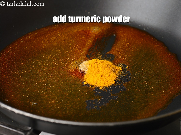 Step 10 – Add &frac12; tsp <a href="https://www.tarladalal.com/glossary-turmeric-powder-haldi-645i">turmeric powder (haldi)</a>.