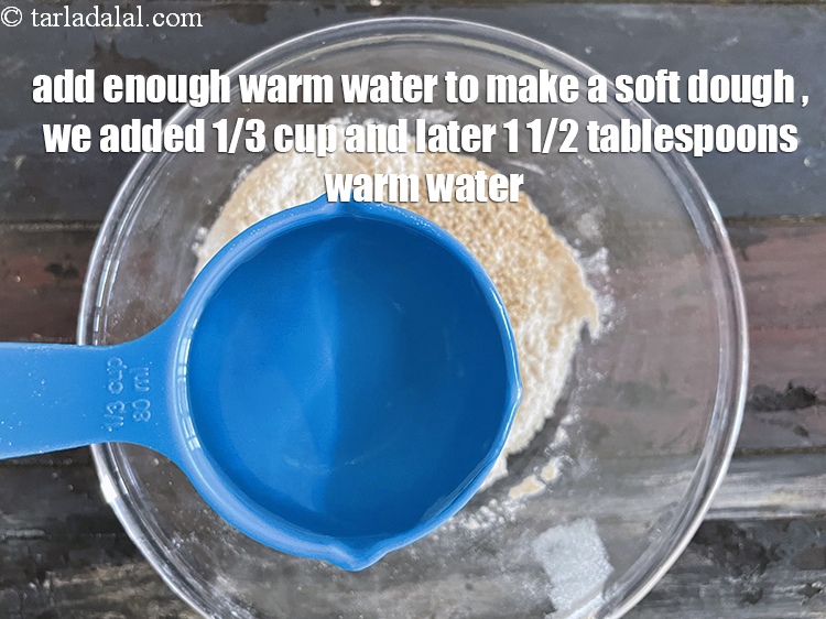 Step 9 – Add enough warm water to make a soft dough. We added 1/3&nbsp;warm water and then …