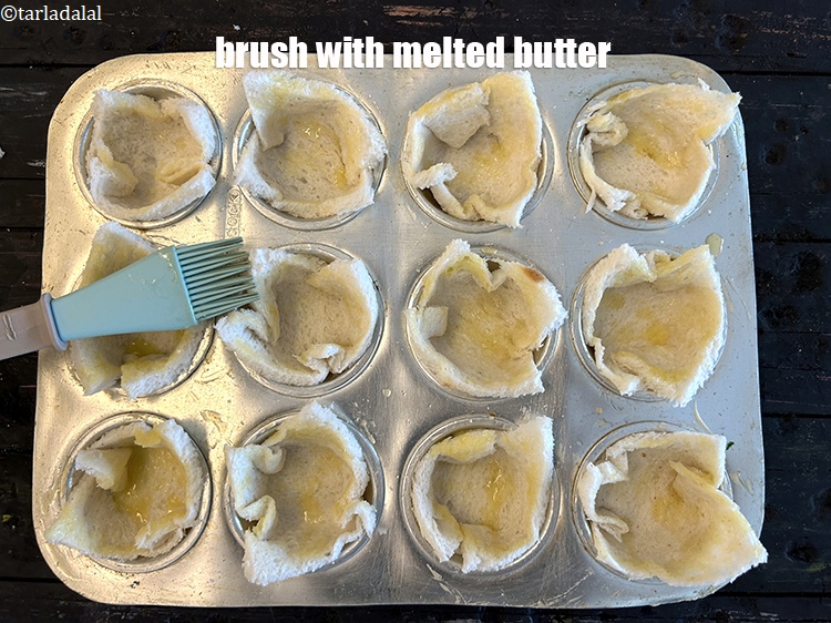 Step 10 – Brush with melted butter.
