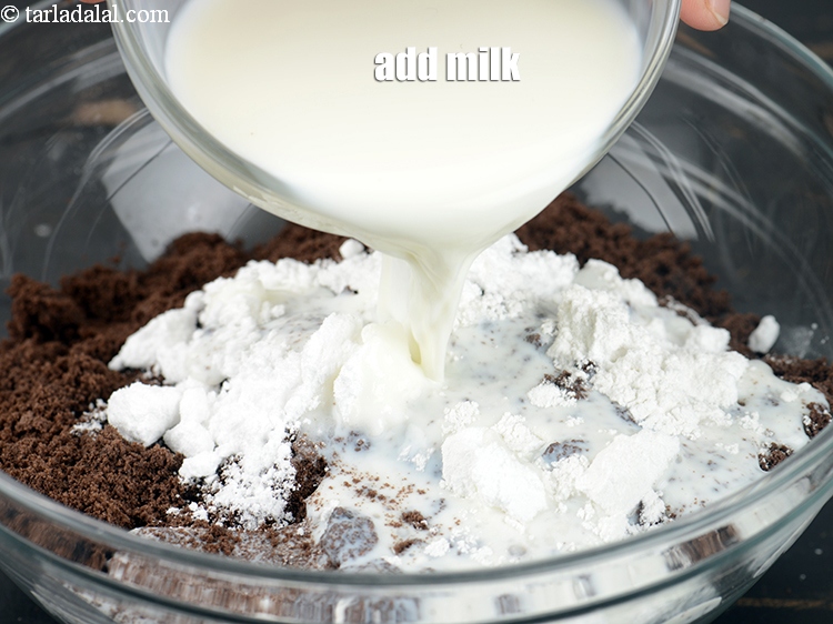 Step 9 – Add &frac34; cup <a href="https://www.tarladalal.com/glossary-milk-doodh-full-cream-milk-514i">milk</a>.