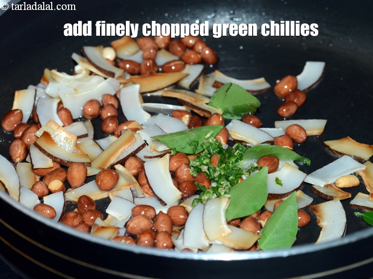 Step 9 – Add 1 tsp finely&nbsp;<a href="https://www.tarladalal.com/glossary-chopped-green-chilli-820i">chopped green chillies</a>.