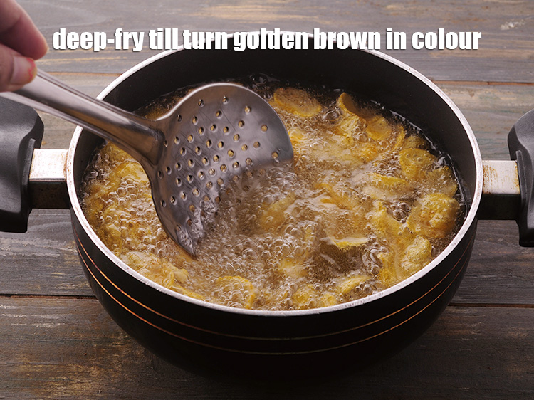 Step 11 – Deep-fry till they turn golden brown in colour from all the sides.
