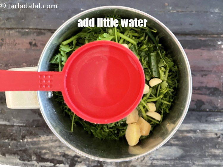 Step 12 – Add little water to blend into a smooth paste. We added 3&nbsp;tbls water.