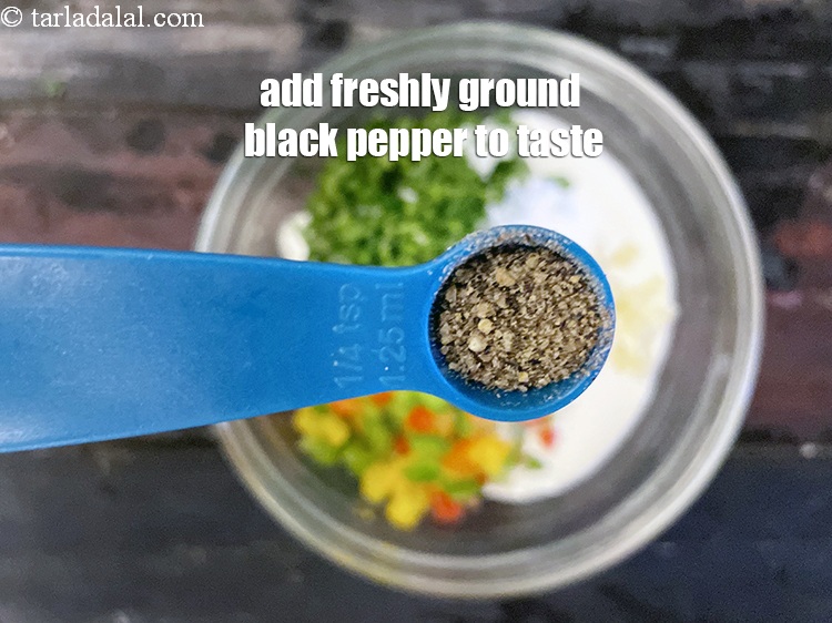Step 17 – Add freshly ground black pepper. We added 1/4th tsp black pepper.