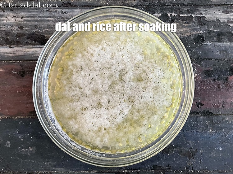 Step 10 – Dal and rice after soaking.