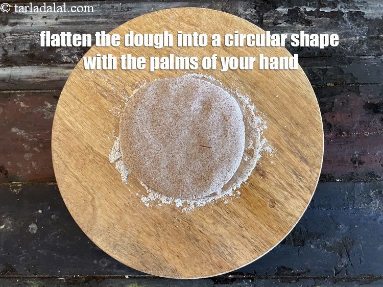 Step 10 – Flatten the dough into a circular shape.