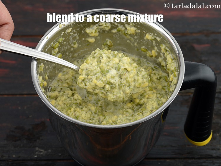 Step 9 – Blend to a coarse mixture.&nbsp;