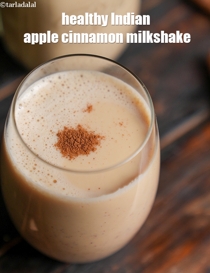 Step 12 – Serve <strong>apple cinnamon milkshake | healthy Indian apple cinnamon milkshake &nbsp;| seb dalchini milkshake |</strong> …