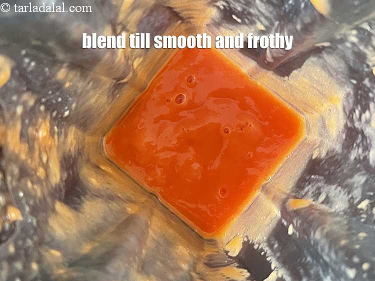 Step 10 – Blend <strong>papaya juice &nbsp;|&nbsp;Indian papaya juice | healthy papaya detox juice with lemon |&nbsp;</strong>till smooth …