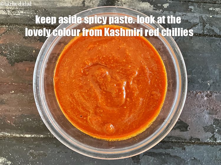 Step 10 – Keep aside spicy paste. Look at the colour as it&#39;s so good due to the …