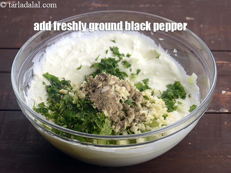 Step 9 – Add 1 tsp&nbsp;<a href="https://tarladalal.com/glossary-freshly-ground-black-pepper-kalimirch-powder-kali-mirch-ka-powder-567i">freshly ground black pepper (kalimirch)</a>.&nbsp;