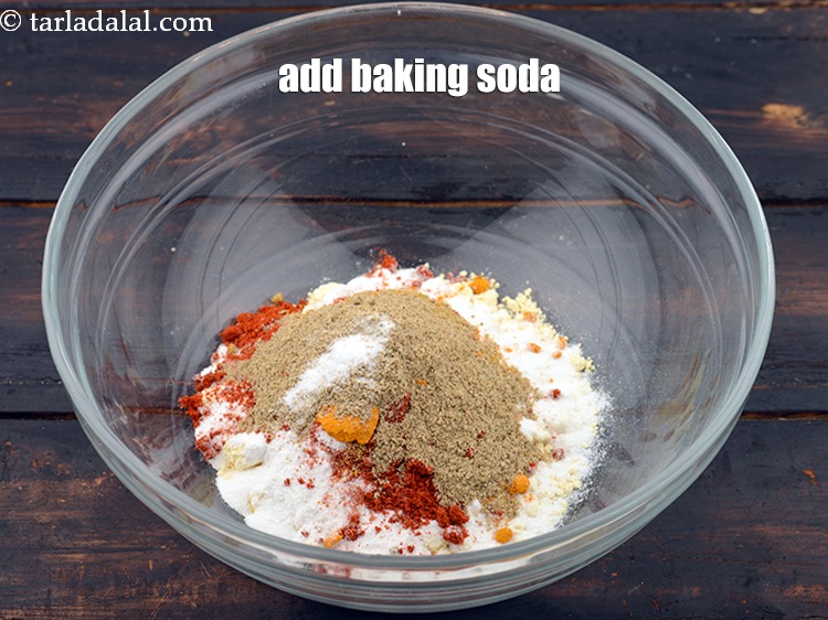 Step 9 – Add a pinch of&nbsp;<a href="https://www.tarladalal.com/glossary-baking-soda-soda-bi-carb-615i">baking soda</a>.&nbsp;