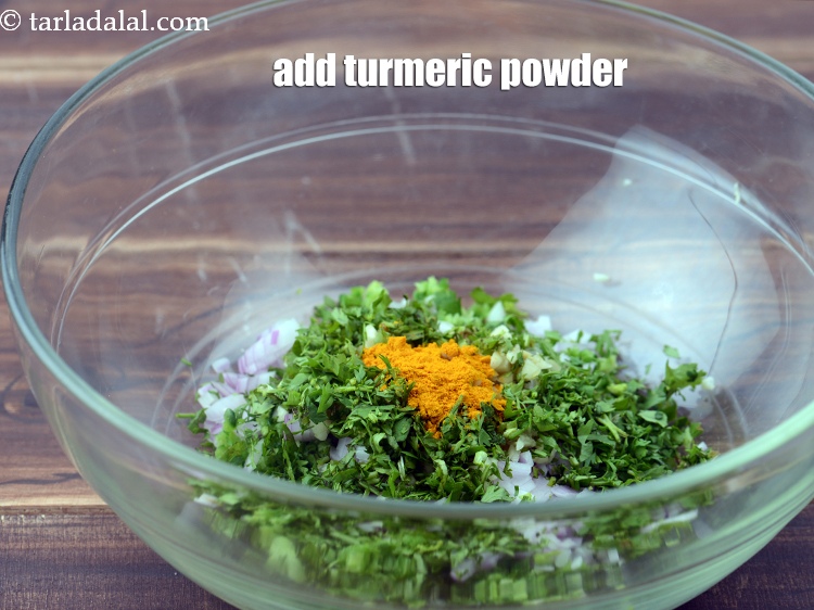 Step 9 – Add 1/2 tsp&nbsp;<a href="https://www.tarladalal.com/glossary-turmeric-powder-haldi-645i">turmeric powder (haldi)</a>.