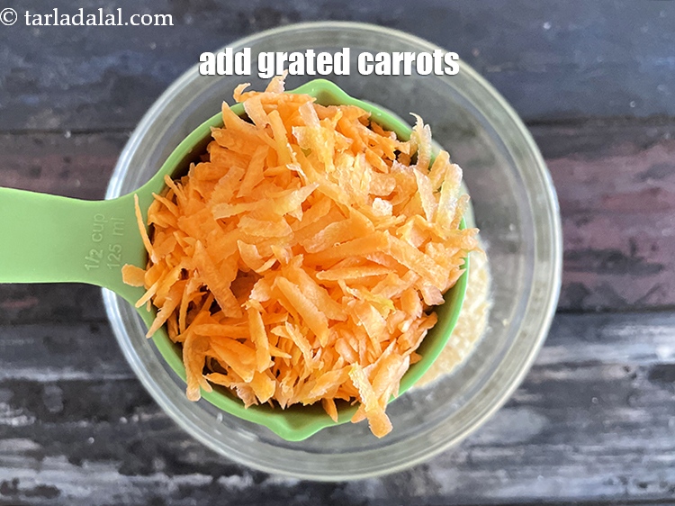 Step 16 – Add&nbsp;1/2 cup&nbsp;<a href="glossary-grated-carrot-816i">grated carrot</a>.