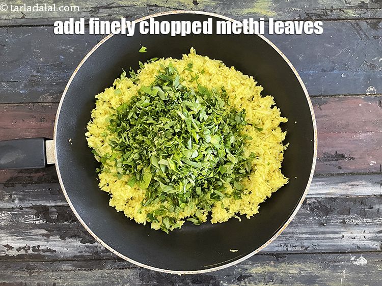 Step 27 – Add&nbsp;<meta charset="UTF-8" />1 cup&nbsp;finely&nbsp;<a href="glossary-chopped-fenugreek-811i">chopped fenugreek (methi)</a>&nbsp;leaves.