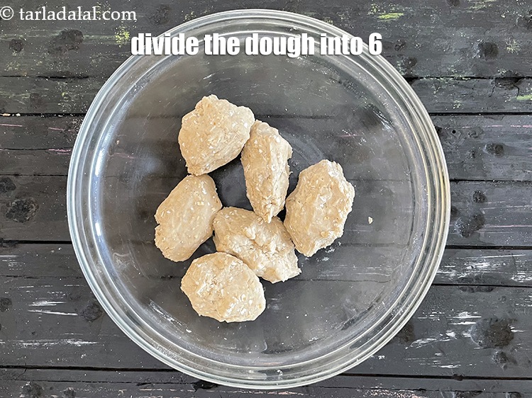 Step 11 – Divide the dough into 6 equal portions and keep aside.