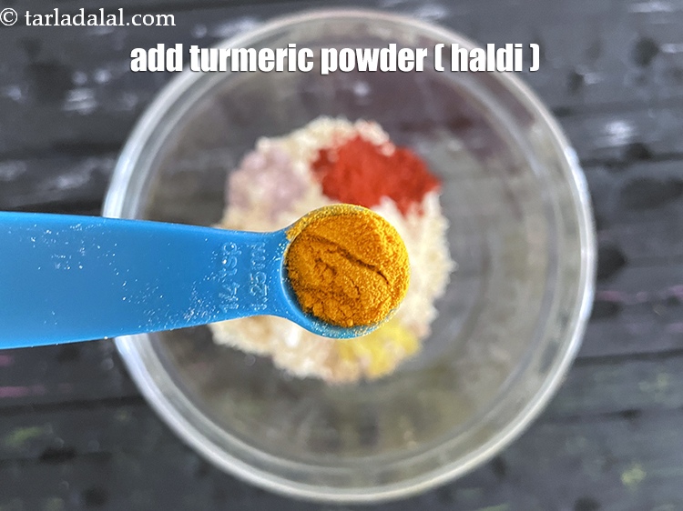Step 10 – Add&nbsp;<meta charset="UTF-8" />1/4 tsp&nbsp;<a href="glossary-turmeric-powder-haldi-645i">turmeric powder (haldi)</a>.
