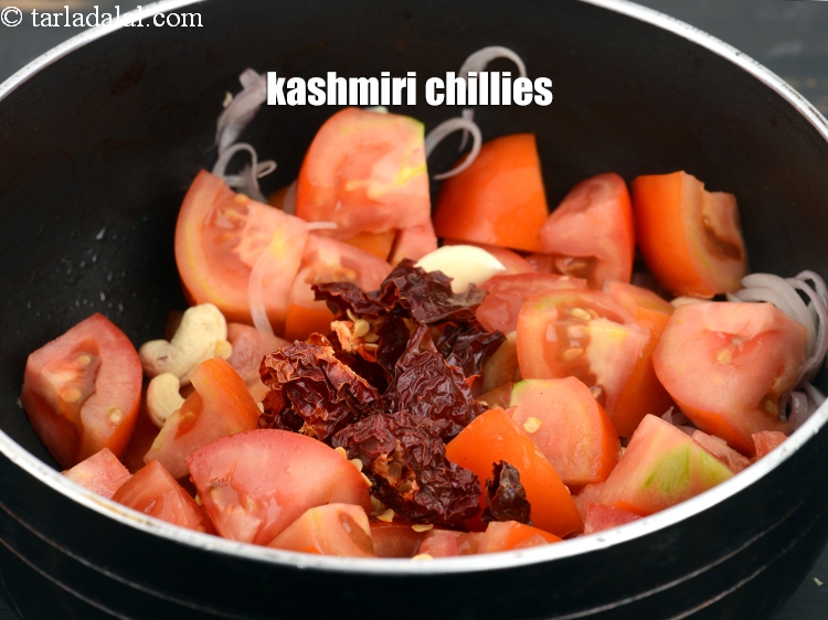 Step 11 – Add 2&nbsp;kashmiri&nbsp;chillies&nbsp;broken into pieces.