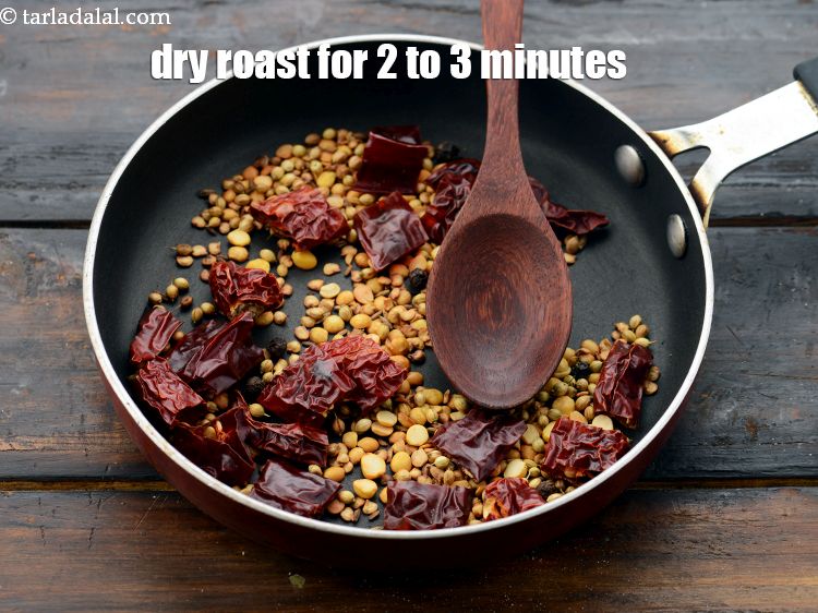 Step 14 – Dry roast on a medium flame for 2 to 3 minutes.