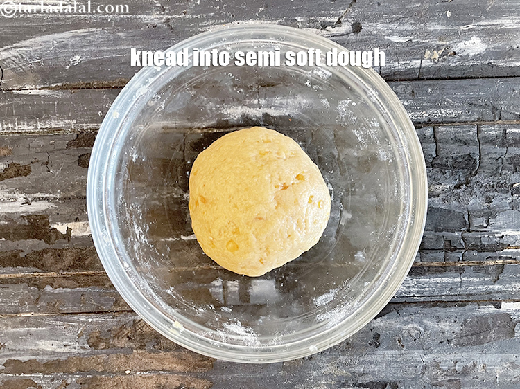 Step 9 – Knead into a semi-stiff dough.