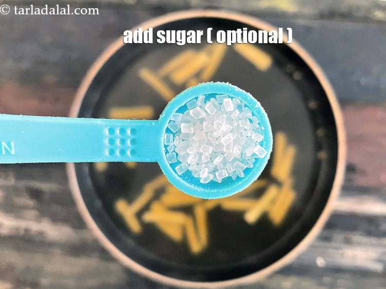 Step 22 – Add&nbsp;<meta charset="UTF-8" />1/2 tsp&nbsp;<a href="glossary-sugar-chini-shakkar-278i">sugar</a>&nbsp;(optional ). We did not add sugar.