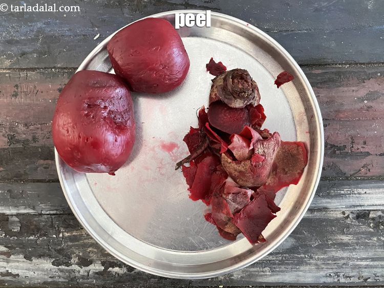 Step 10 – Peel the beetroots. Use your fingers to do it.