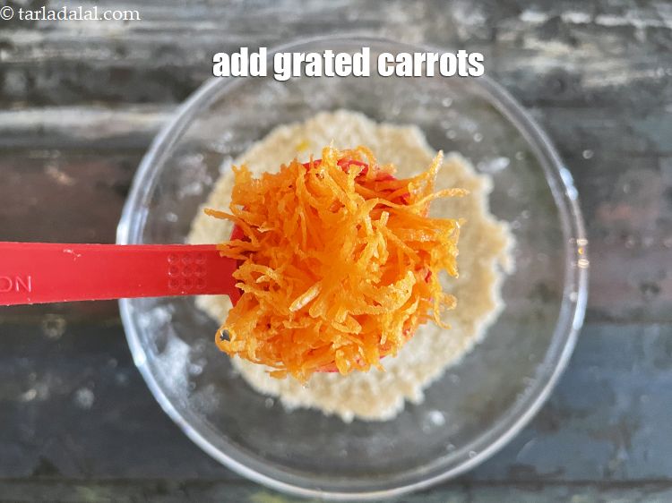 Step 9 – Add 2 tablespoons thinly grated carrots.