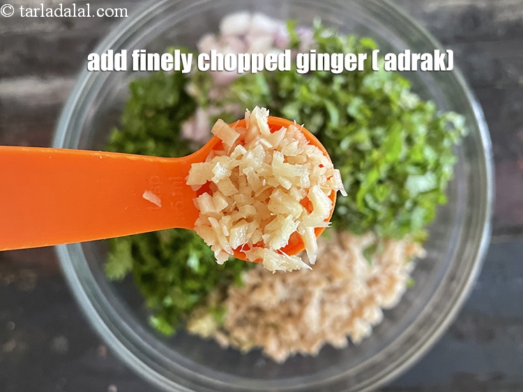 Step 24 – Add&nbsp;<meta charset="UTF-8" />1 tsp&nbsp;finely&nbsp;chopped ginger (adrak).