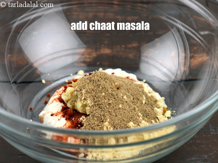 Step 10 – Add 1 tsp <a href="https://www.tarladalal.com/glossary-chaat-masala-300i">chaat masala</a>.